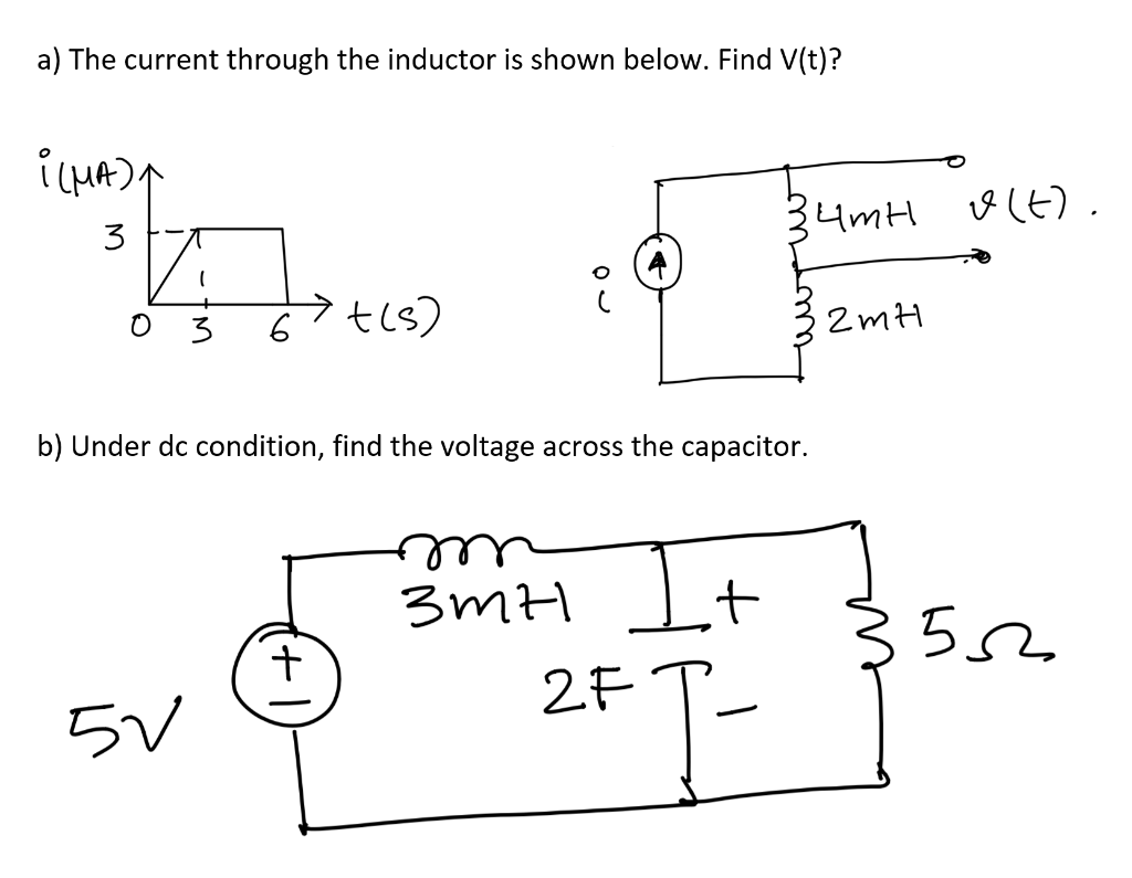 Solved a) The current through the inductor is shown below. | Chegg.com