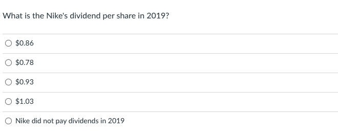 Nike dividend shop per share