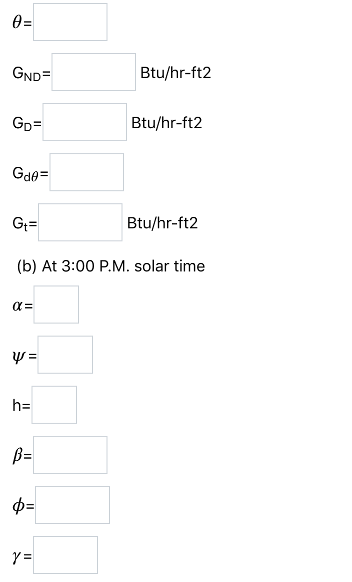 Solved Determine The Amount Of Diffuse Direct And Total Chegg Com