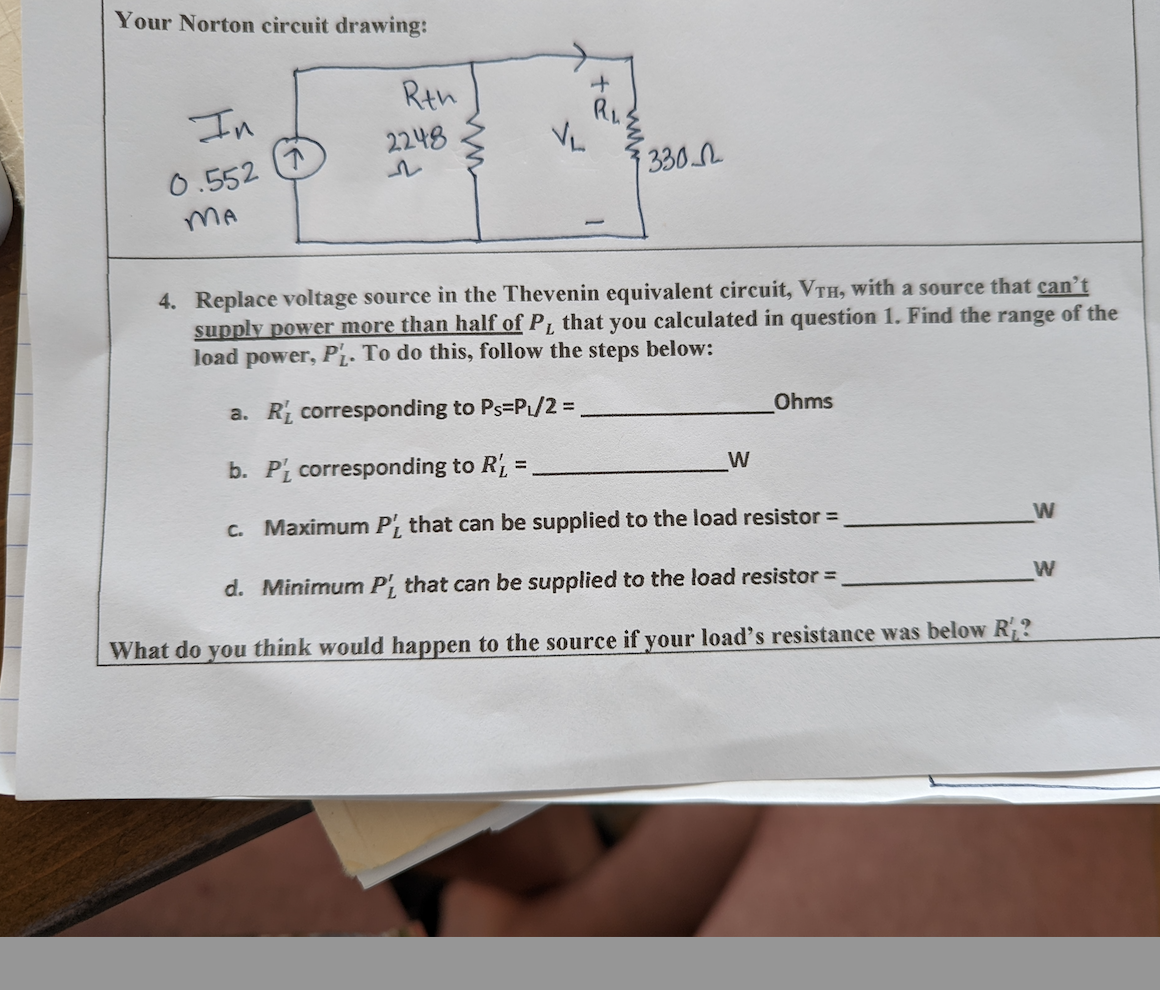 Solved Your Norton circuit drawing: Rth + In 0.552 2248 R₁ | Chegg.com