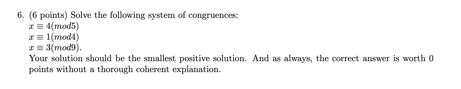 Solved . (6 points) Solve the following system of | Chegg.com