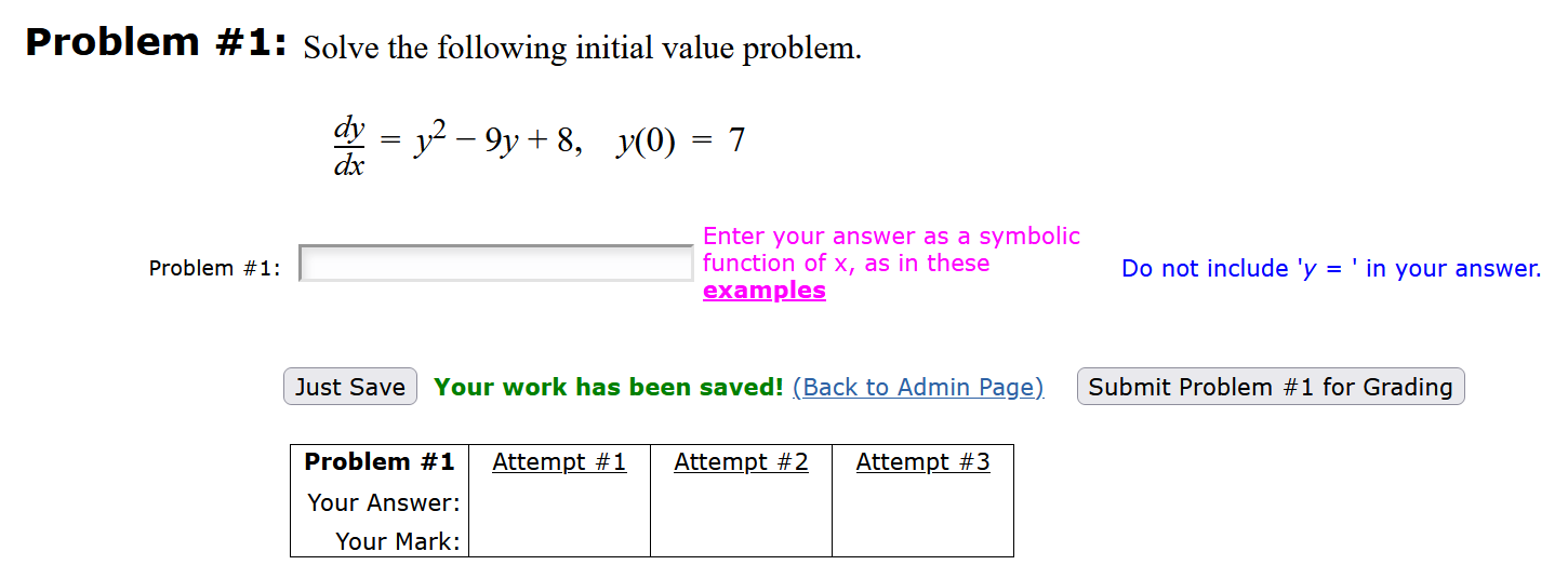 Solved Problem \# 1: Solve the following initial value | Chegg.com