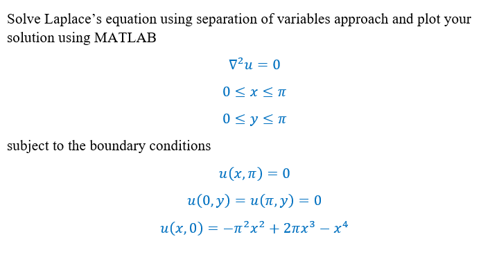 Solved Solve Laplace's Equation Using Separation Of | Chegg.com