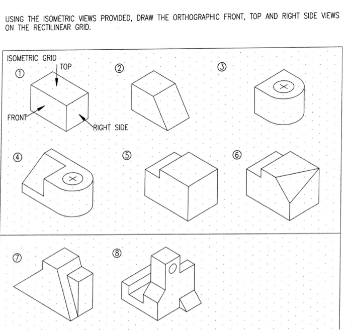 Solved USING THE ISOMETRIC VIEWS PROVIDED, DRAW THE | Chegg.com