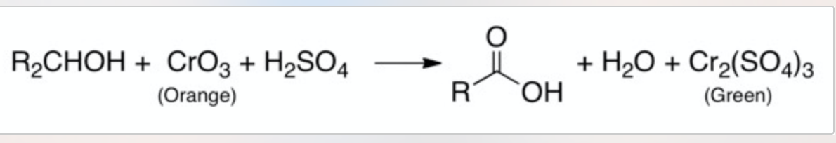 Solved RCHOH + Croz + H2SO4 (Orange) + H2O + Cr2(SO4)3 ROH | Chegg.com