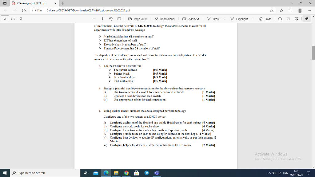 X C X CSA Assignment 2021.pdf File | Chegg.com