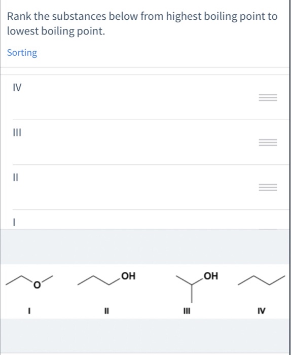 Solved Rank The Substances Below From Highest Boiling Point | Chegg.com