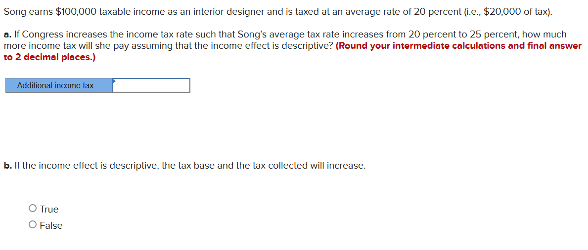 Solved Song Earns 100 000 Taxable Income As An Interior Chegg