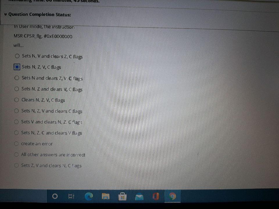 Solved 15 seconds. * Question Completion Status: In User | Chegg.com
