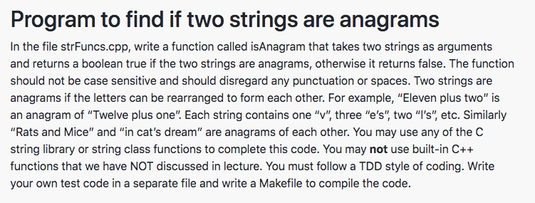 Solved Program To Find If Two Strings Are Anagrams In The