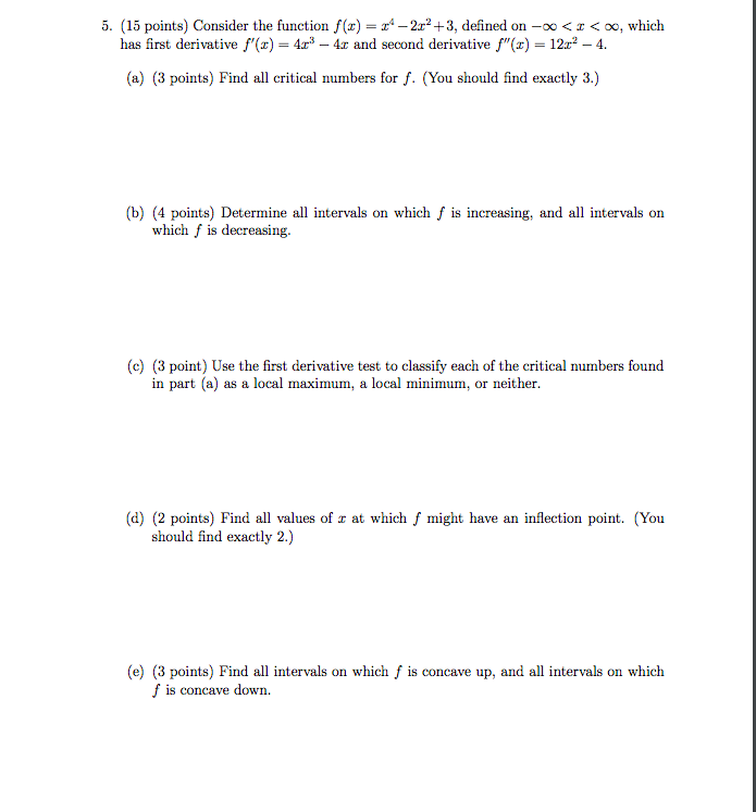 Solved 5. (15 points) Consider the function f(x) -22+3, | Chegg.com