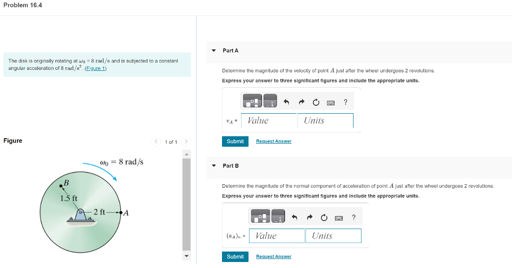 Solved The Disk Is Originally Rotating At ω0=8rad/s And Is | Chegg.com
