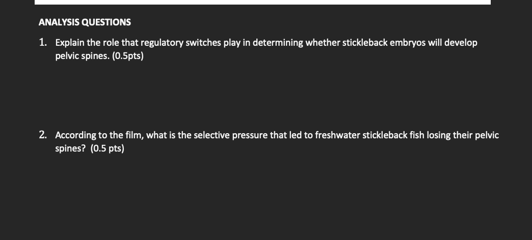 Solved ANALYSIS QUESTIONS 1. Explain the role that | Chegg.com