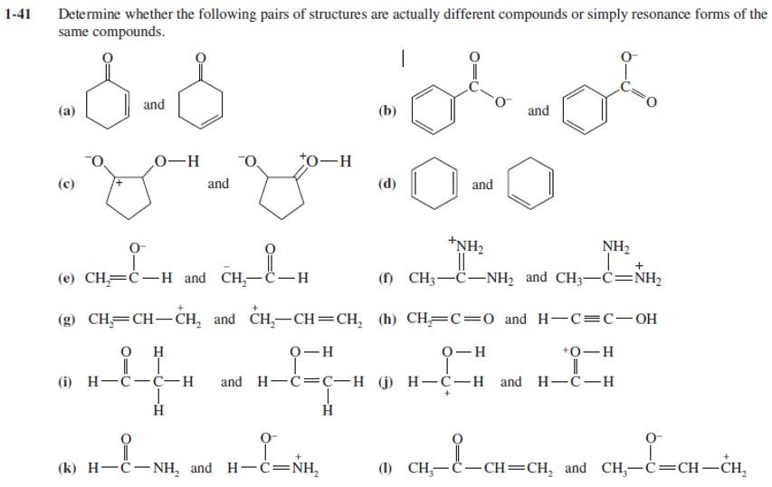 Solved Determine Whether The Following Pairs Of Structures | Chegg.com