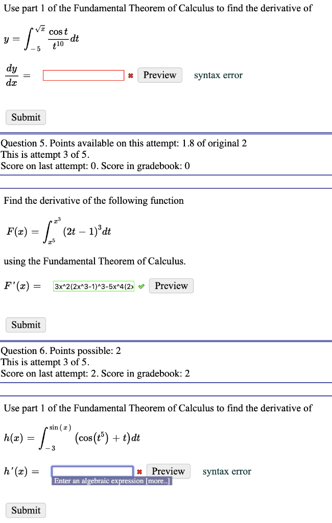 Solved Use part 1 of the Fundamental Theorem of Calculus to | Chegg.com