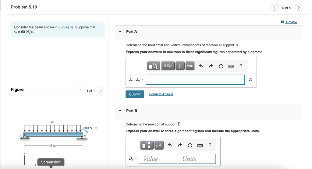 Solved Problem 5.10 6 of 9 A Review Consider the beam shown | Chegg.com