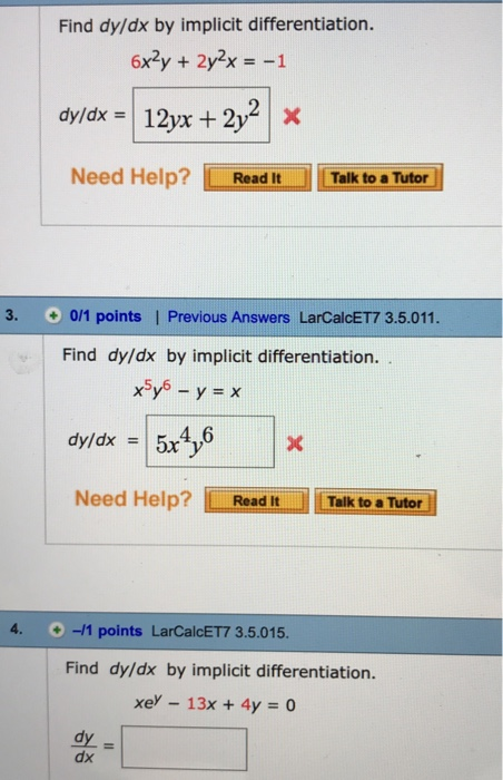 Solved Use Implicit Differentiation To Find An Equation Of Chegg Com