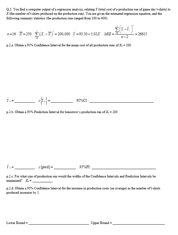 Solved Q.2. You find a computer output of a regression | Chegg.com