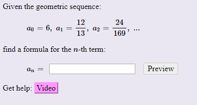 Solved Given the geometric sequence: find a formula for the | Chegg.com