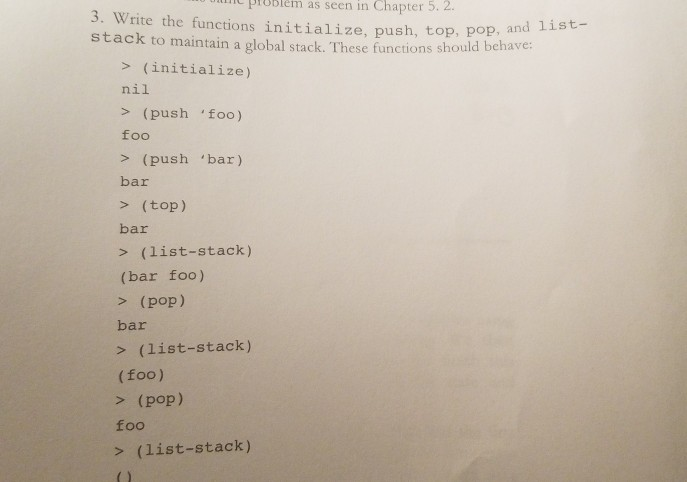 Push Top Pop And List M E Problem As Seen In C Chegg Com