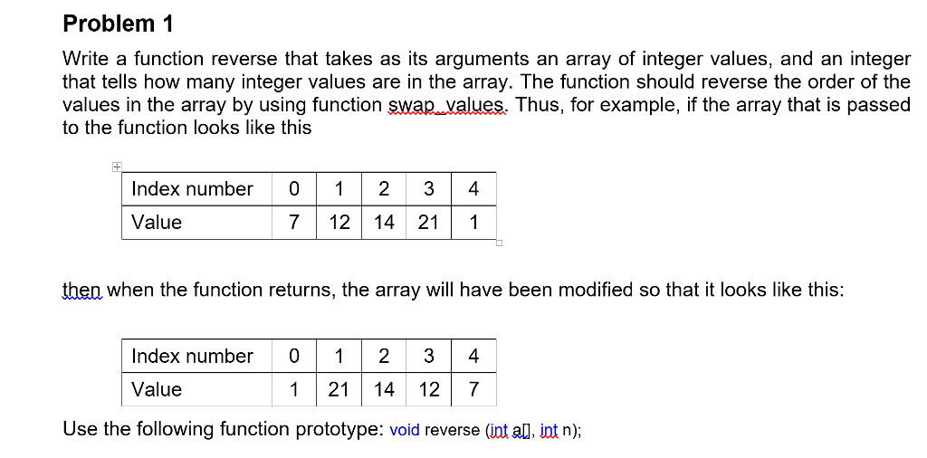 Solved Problem 1 Write a function reverse that takes as its | Chegg.com