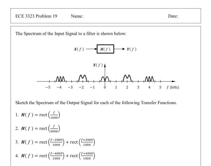 Solved ECE 3323 Problem 19 Name: Date: The Spectrum of the | Chegg.com
