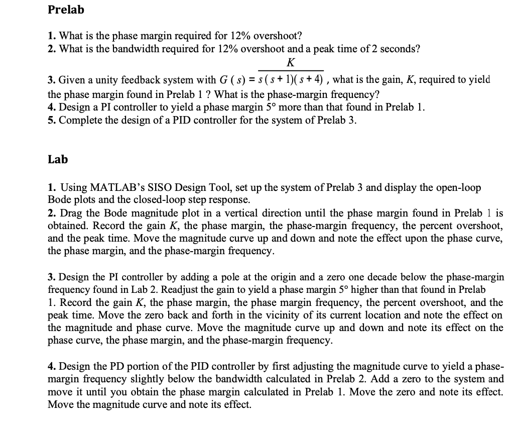 1. What is the phase margin required for 12% | Chegg.com