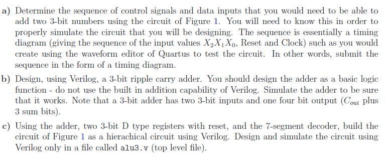 Using the Verilog for a seven segment decoder and the | Chegg.com image.