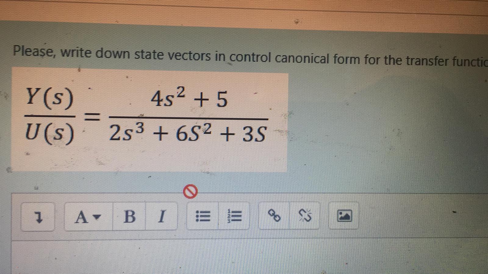 Solved Please, write down state vectors in control canonical | Chegg.com