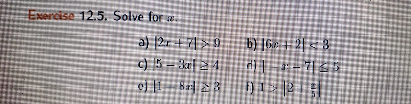 Solved Exercise 125 Solve For A 12r 79 C 15 3a 2