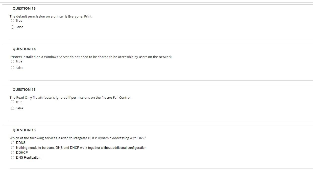 Solved The default permission on a printer is Everyone: | Chegg.com
