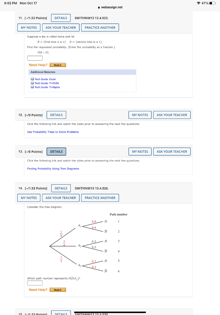 Solved B={ First Toss Is A 1}D={ Second Toss Is A 1} Find | Chegg.com