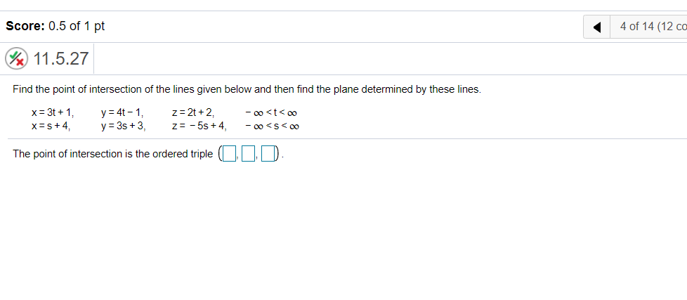 Solved Score: 0.5 Of 1 Pt 4 Of 14 (12 Co % 11.5.27 Find The | Chegg.com