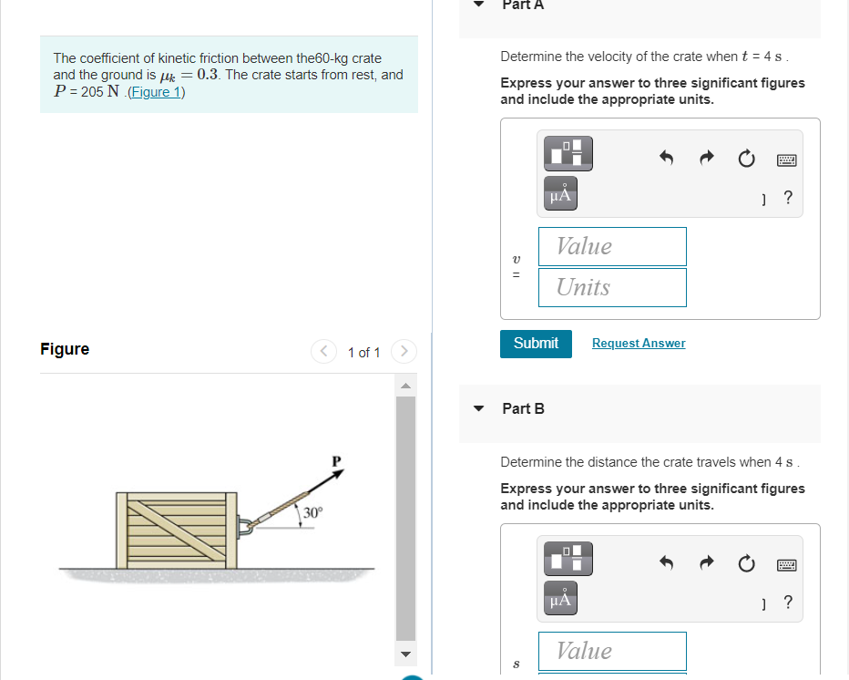 Solved Part A The coefficient of kinetic friction between | Chegg.com