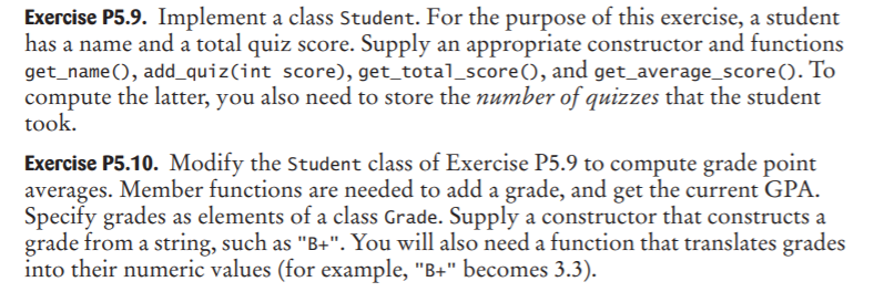 Solved .h and .cpp files needed for objects. student.h and | Chegg.com