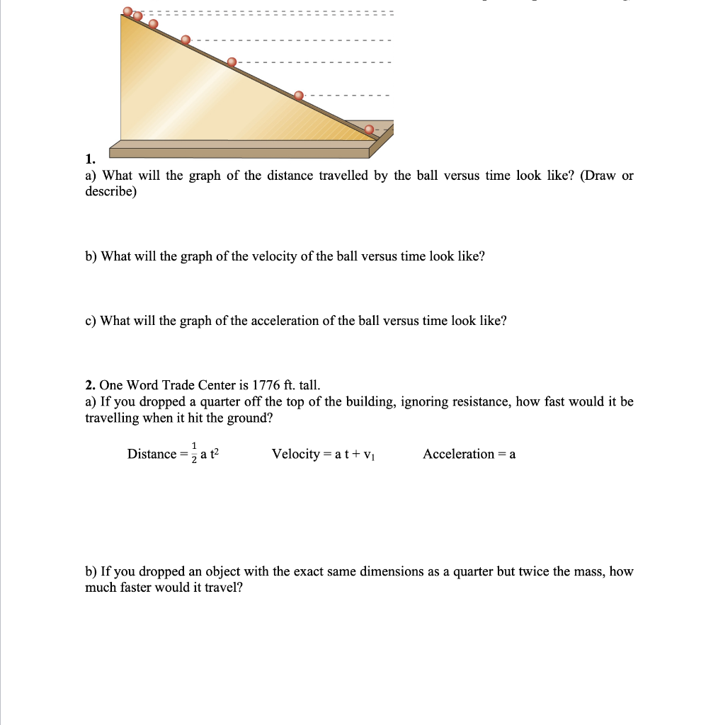 Solved 1. a) What will the graph of the distance travelled | Chegg.com