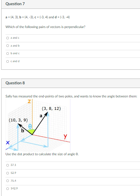 Solved Question 7 A =(4, 3), B =(4,-3), C = (-3, 4) And D = | Chegg.com