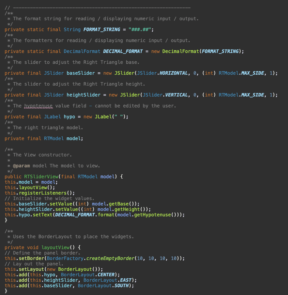 Solved 2. Complete the class named RTSliderView that: - Has | Chegg.com