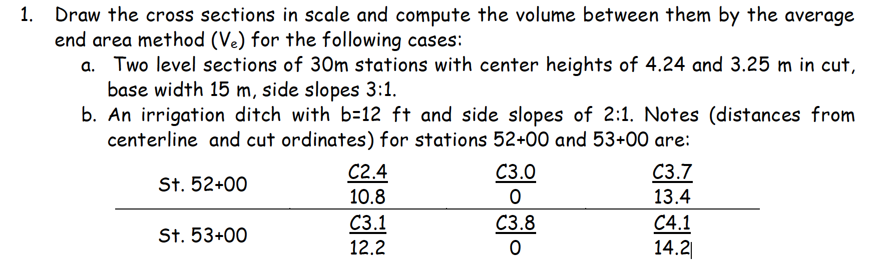 Solved 1. Draw The Cross Sections In Scale And Compute The | Chegg.com