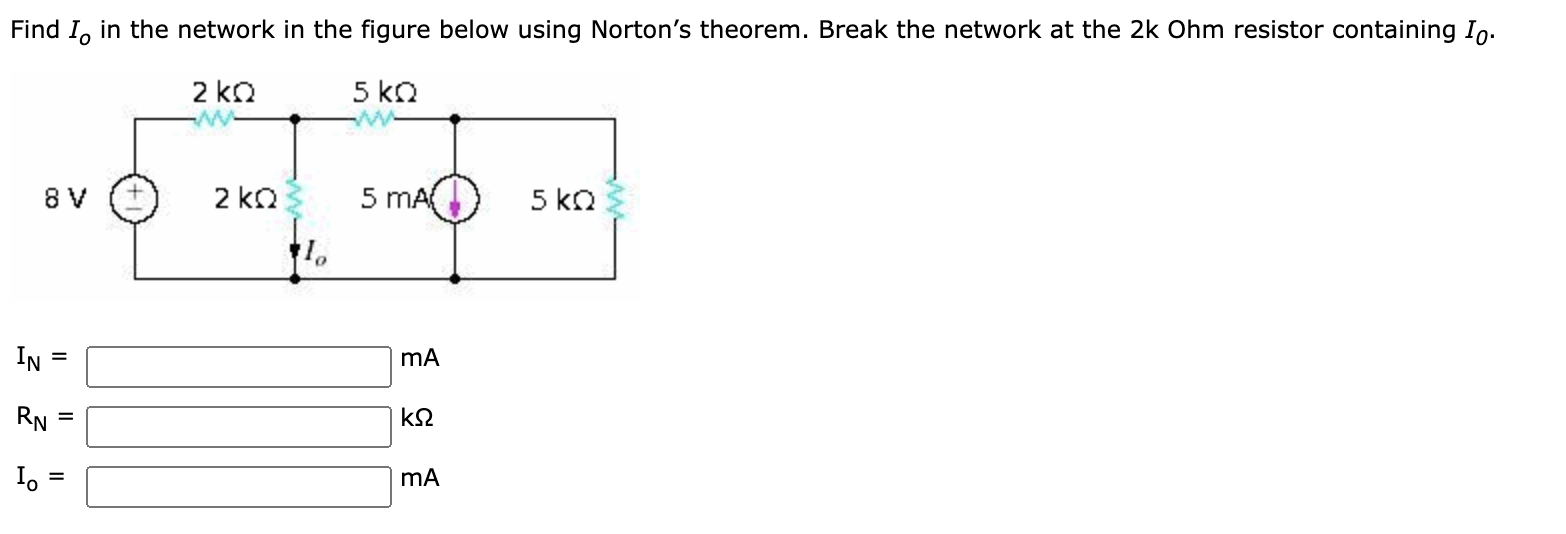 Solved Find I, in the network in the figure below using | Chegg.com