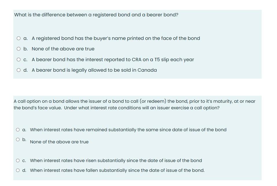 Solved What is the difference between a registered bond and | Chegg.com