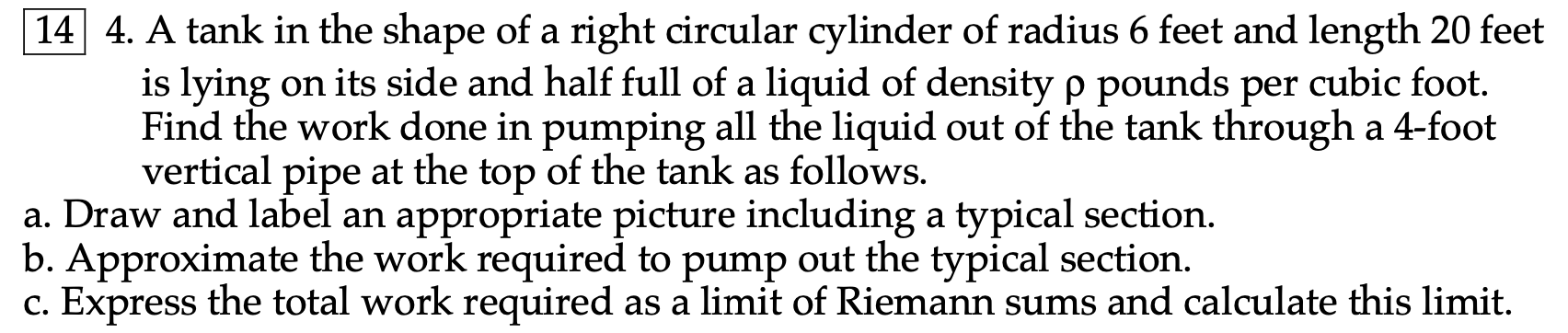 Solved 14 4. A tank in the shape of a right circular | Chegg.com