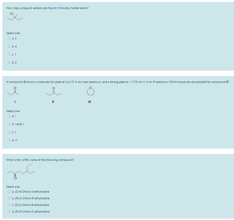 Solved How Many Unique Ss Carbons Are Found In The Alkyl H Chegg Com