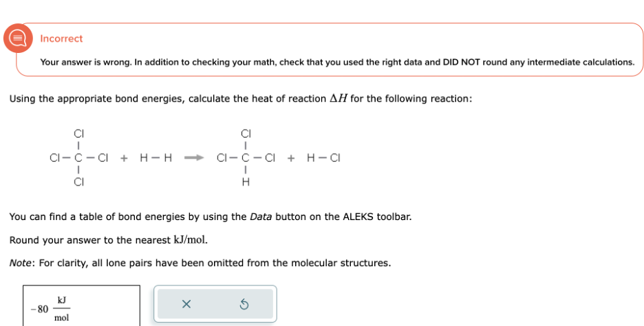 Incorrect Your answer is wrong. In addition to | Chegg.com