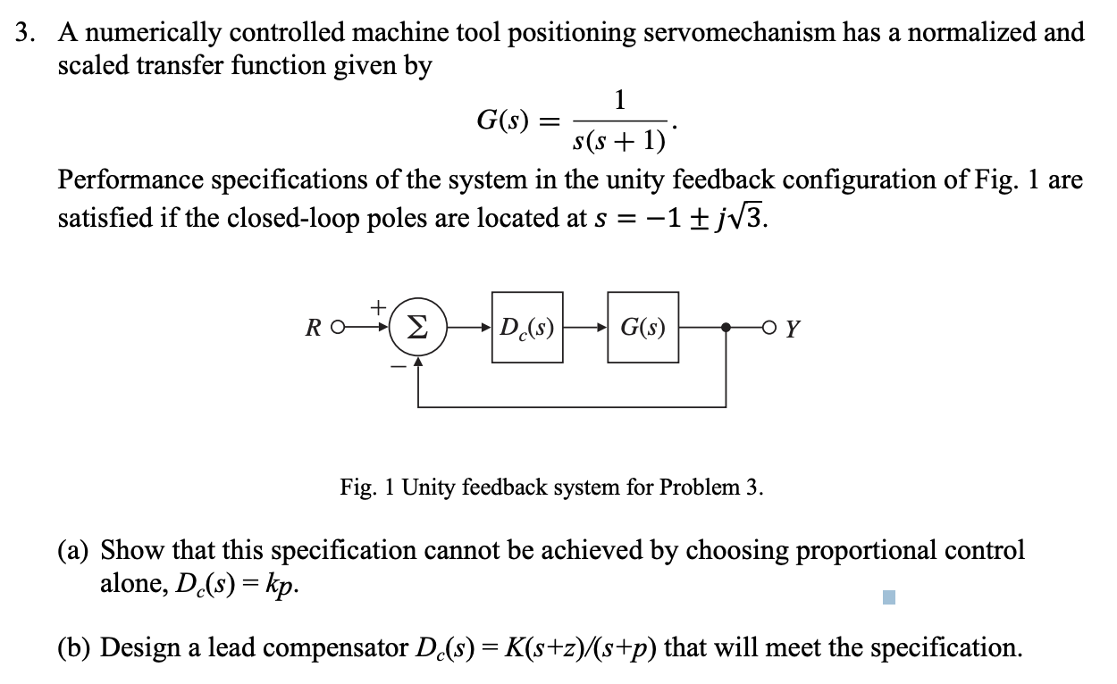 Select The Pole At P 10 Answer For Zero And Gain Chegg Com