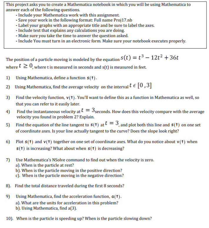 Solved This project asks you to create a Mathematica | Chegg.com