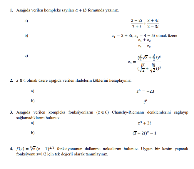 Solved 1 Write The Complex Numbers Given Below In The Form Chegg Com