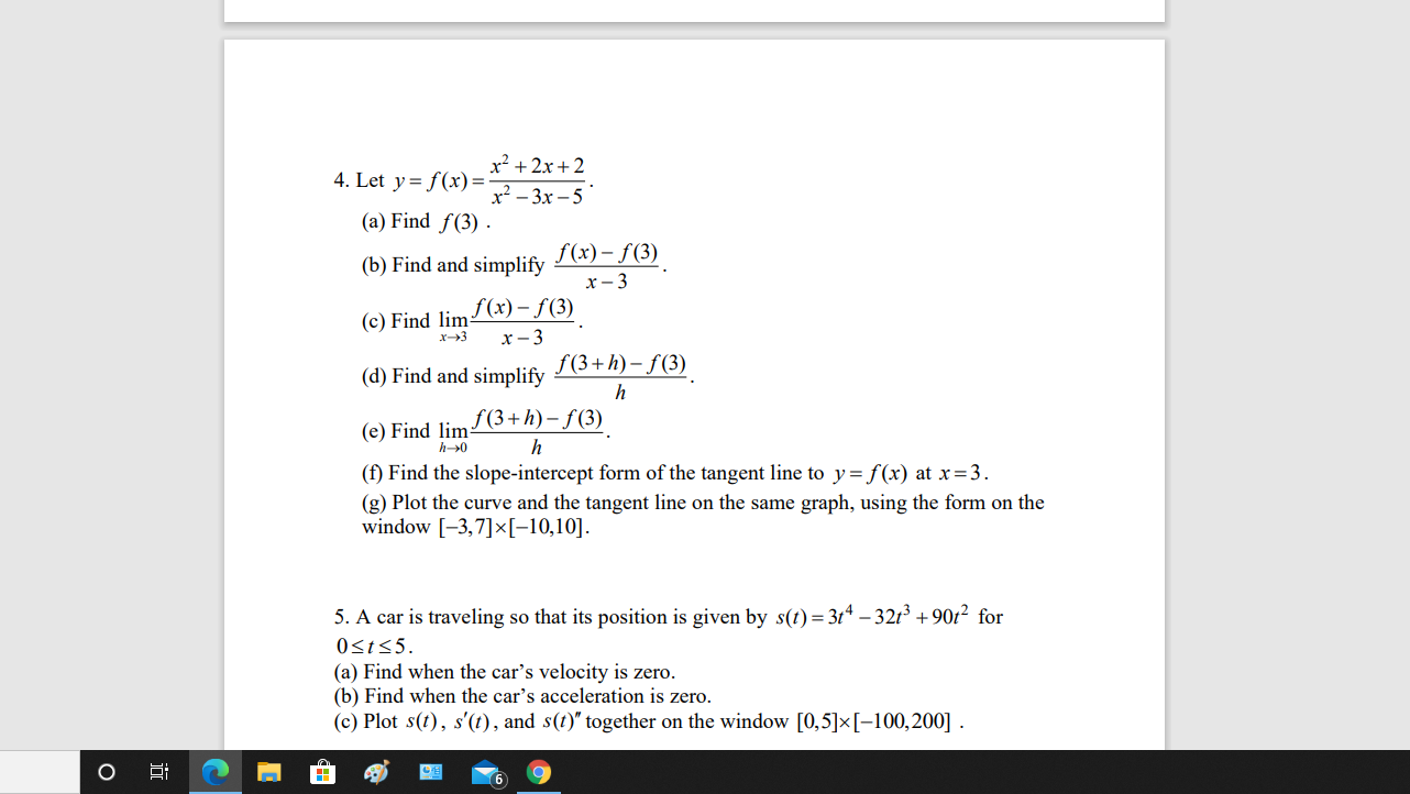 X2 2x 2 4 Let Y F X X2 3x 5 A Find F 3 Chegg Com