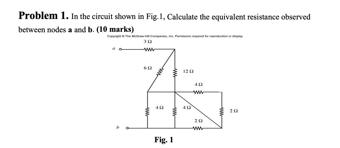 Problem 1. In the circuit shown in Fig. 1, Calculate | Chegg.com