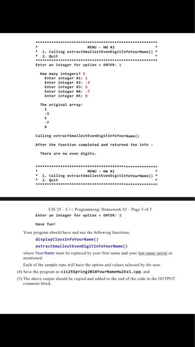 Solved 1) Write a C++ menu program with call to functions to | Chegg.com